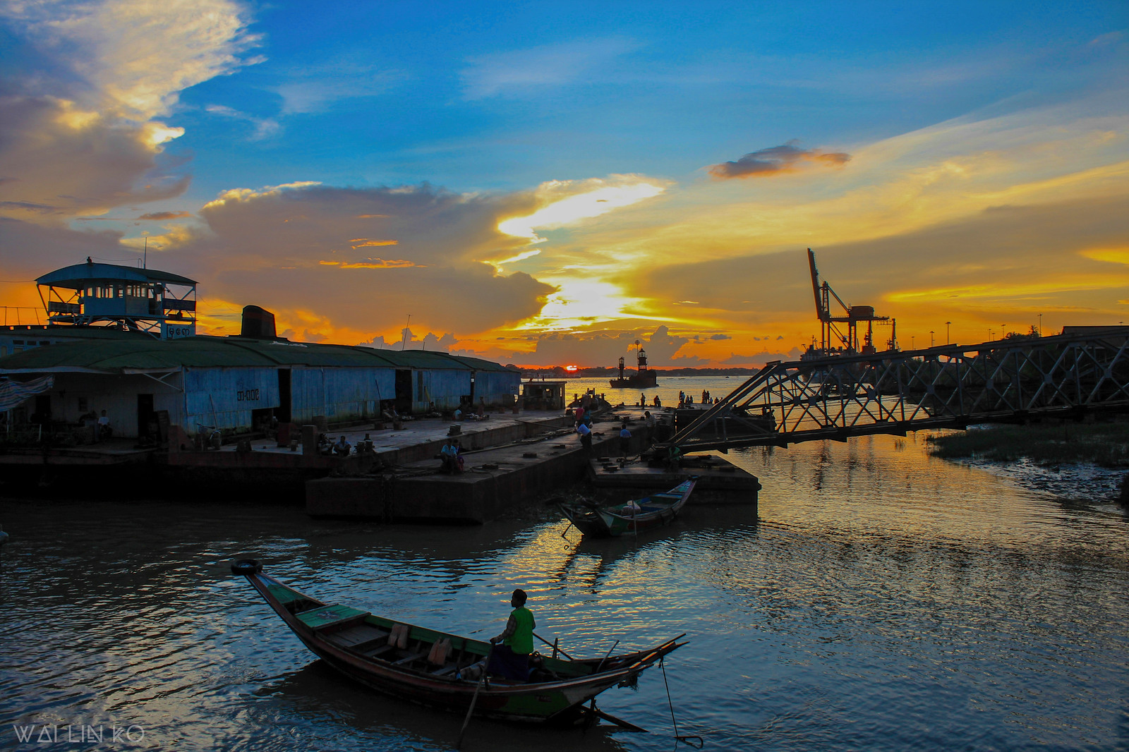 Sunset at Botahtaung Harbour